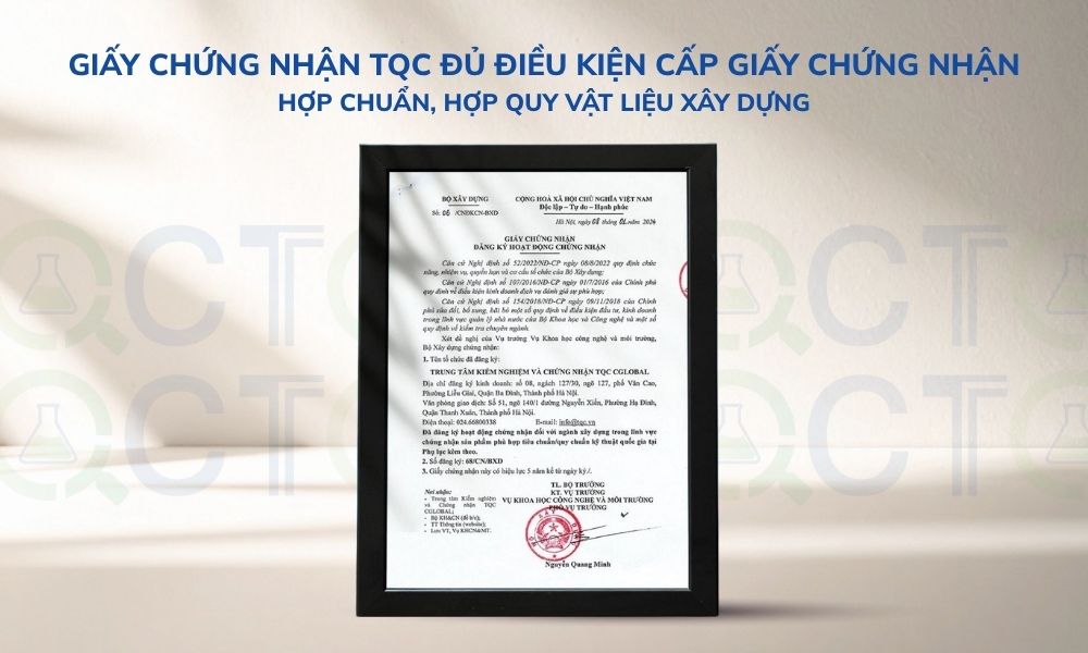 Giấy cấp phép chứng nhận hợp quy vật liệu xây dựng