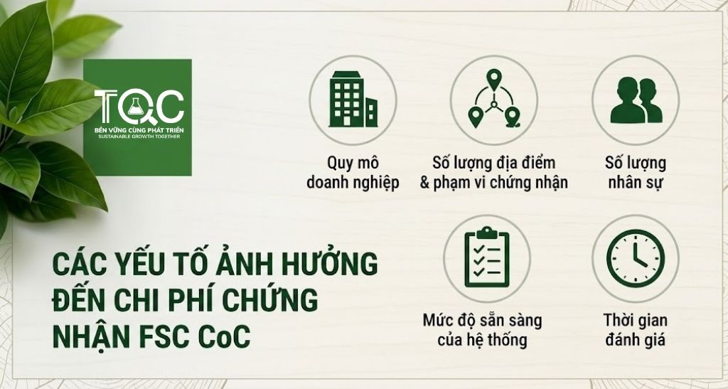 Các yếu tố ảnh hưởng đến Chi phí chứng nhận FSC CoC