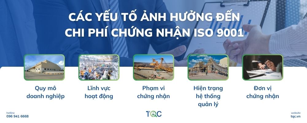 Các yếu tố ảnh hưởng tới chi phí chứng nhận iso 9001
