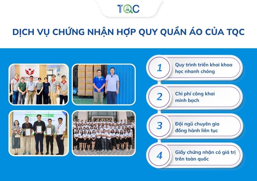 Tại sao nên chọn TQC là đơn vị chứng nhận hợp quy quần áo
