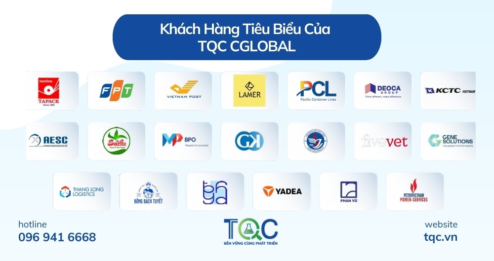 Khách hàng tiêu biểu chứng nhận iso tại TQC CGLOBAL