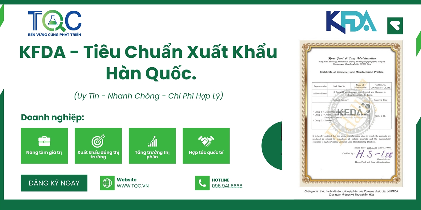 Tiêu chuẩn xuất khẩu Hàn Quốc KFDA mới nhất 2024 | TQc