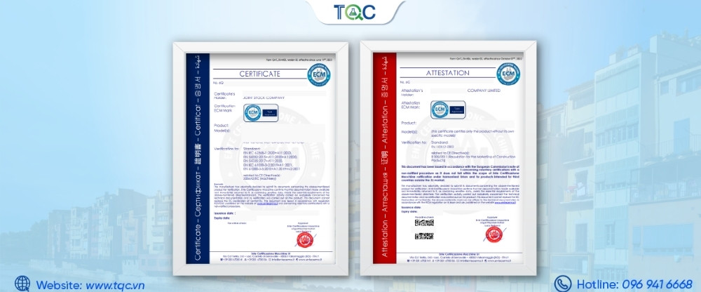 Mẫu chứng nhận CE Marking