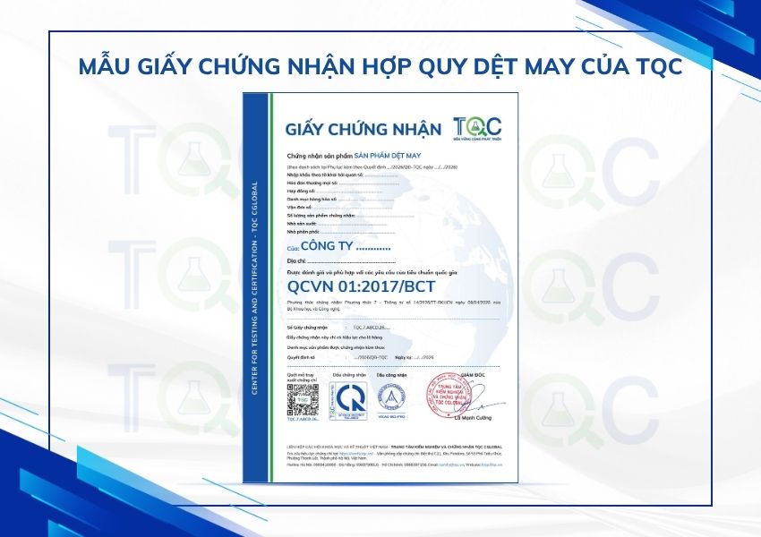 Mẫu giấy chứng nhận hợp quy dệt may