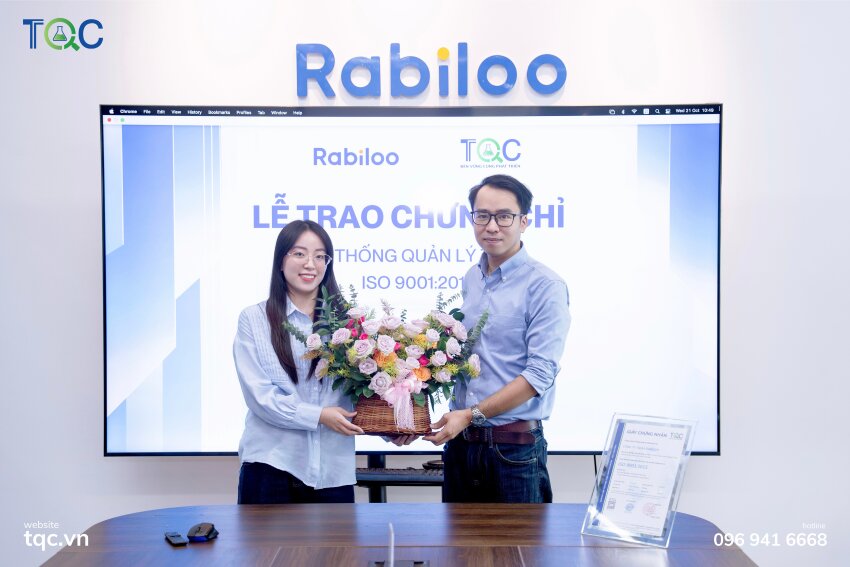 TQC TRAO CHỨNG NHẬN ISO 9001 CHO RABILOO 2