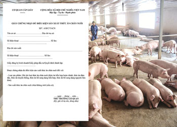xin giấy phép đủ điều kiện sản xuất thức ăn chăn nuôi