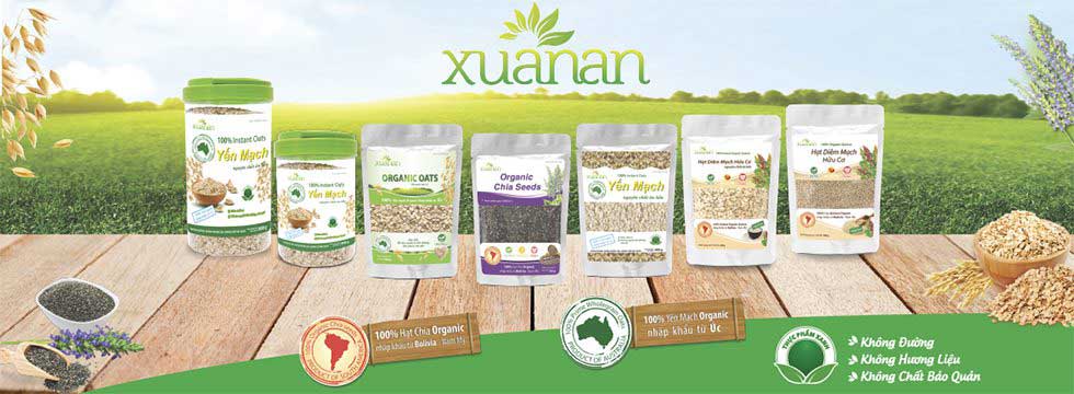 Sản phẩm Yến Mạch Organic 100% nhập khẩu từ Úc và Organic Chia Seeds 100% nhập khẩu Bolivia - Nam Mỹ của Xuân An Organic Oats