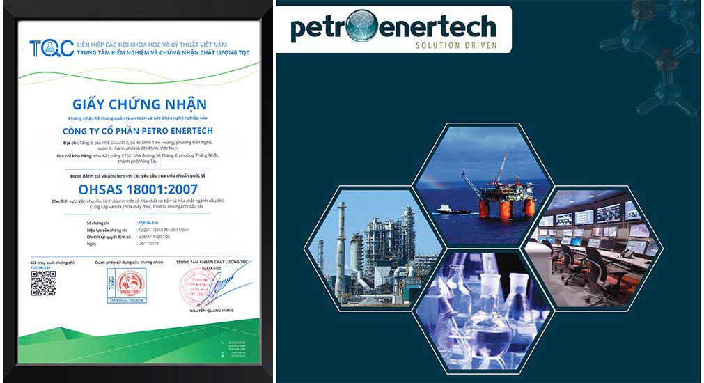 Trung tâm TQC chứng nhận OHSAS 18001 cho Công ty cổ phần Petro Enertech