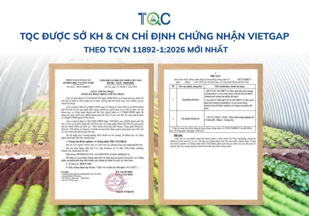 Giấy công nhận chỉ định TQC được phép cấp chứng nhận