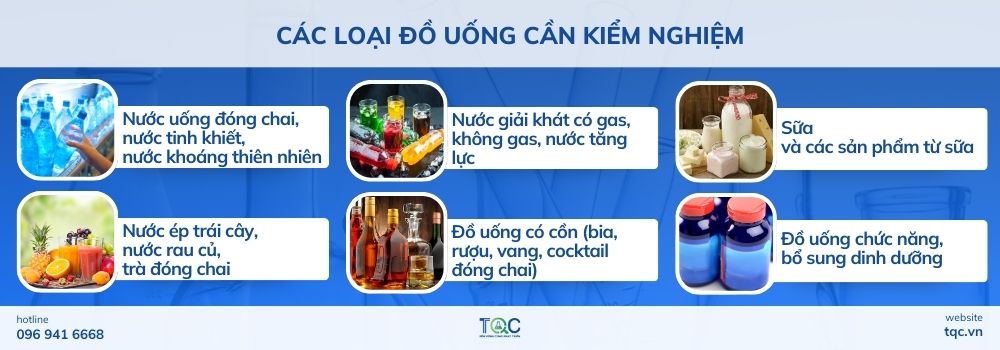 Các loại đồ uống cần kiểm nghiệm