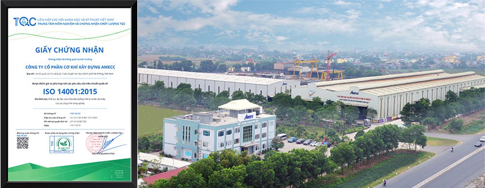 Trung tâm TQC chứng nhận ISO 14001:2015 cho nhà máy sản xuất của AMECC JSC