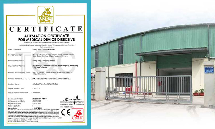 TQC cấp chứng nhận CE Marking cho công ty sản xuất khẩu trang