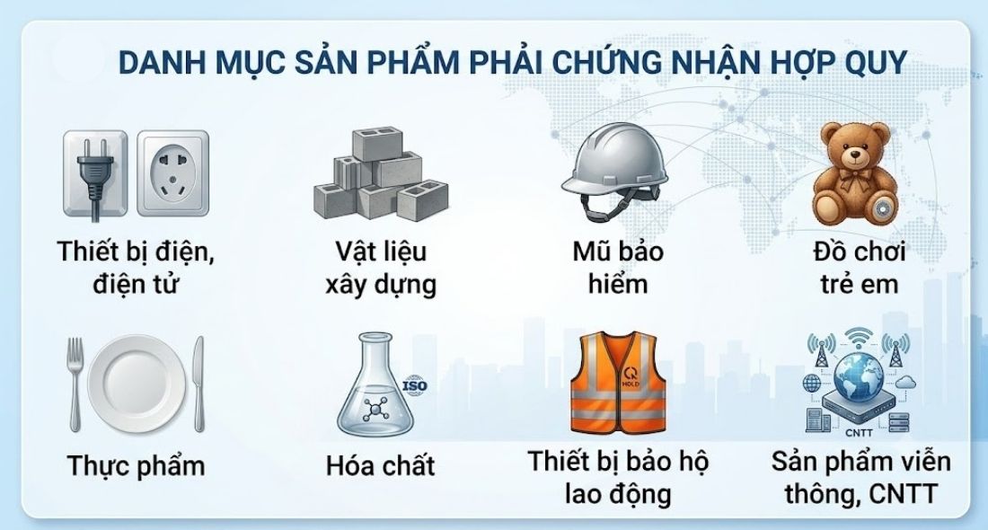 Danh mục sản phẩm chứng nhận hợp quy sản phẩm