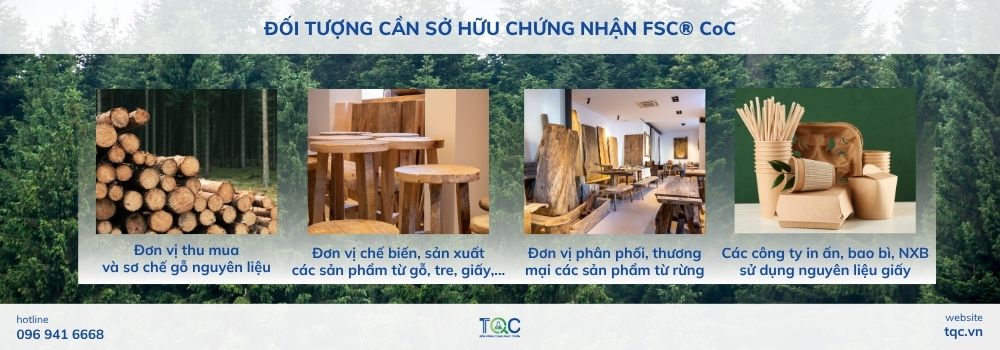 Đối tượng cần sở hữu chứng nhận FSC® CoC 
