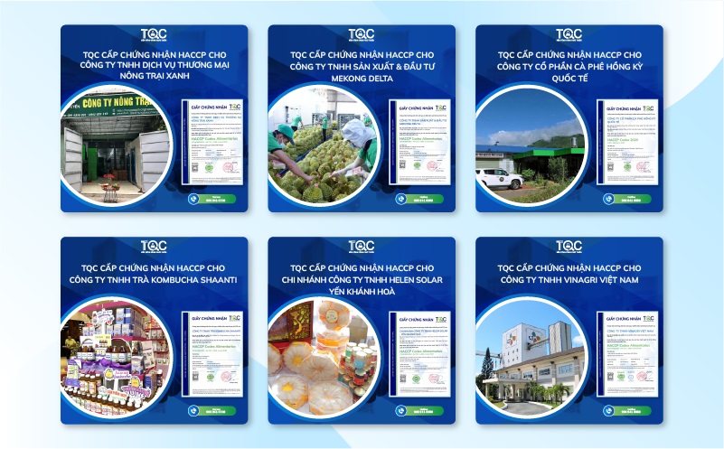Khách hàng tiêu biểu sử dụng dịch vụ chứng nhận HACCP của TQC