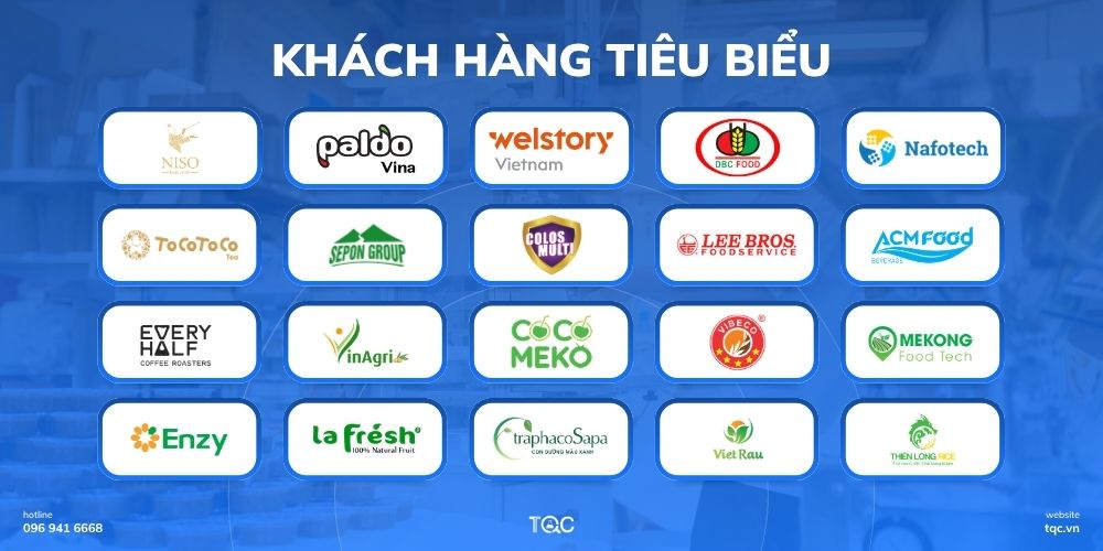 Khách hàng tiêu biểu đã sử dụng dịch vụ chứng nhận lĩnh vực thực phẩm tại TQC