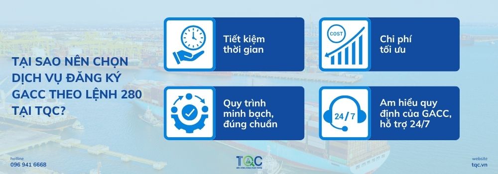 Tại sao nên chọn dịch vụ đăng ký GACC theo Lệnh 280 tại TQC?