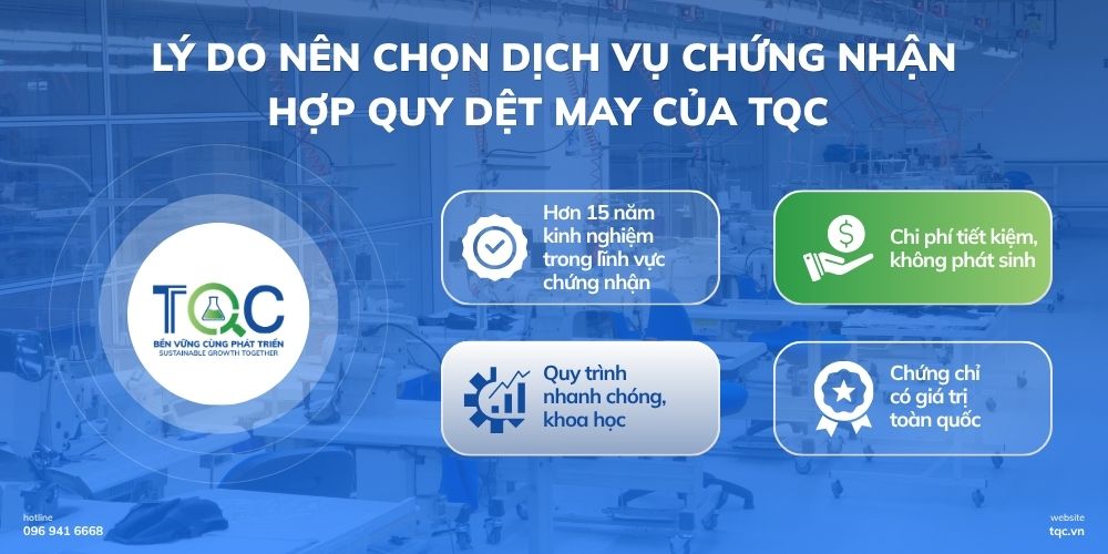 Lý do nên chọn dịch vụ chứng nhận hợp quy dệt may của TQC