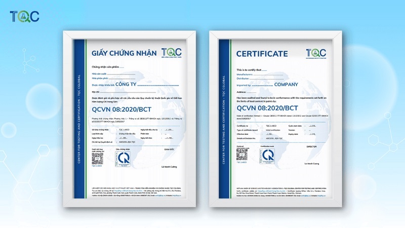 Mẫu giấy chứng nhận hợp quy hóa chất