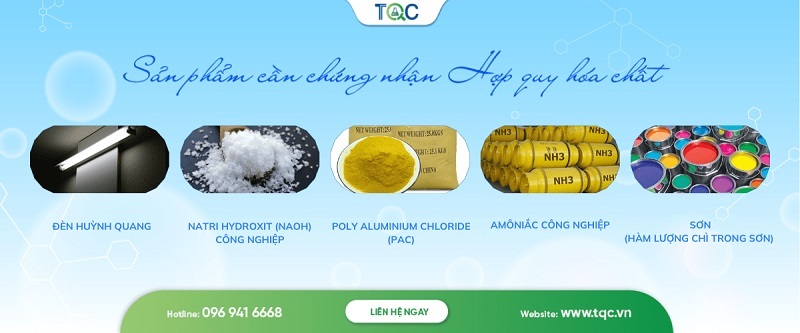 Sản phẩm cần chứng nhận hợp quy hóa chất