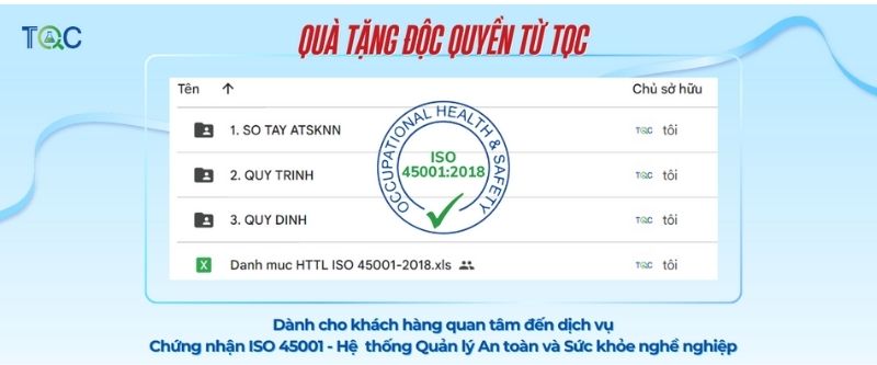 tài liệu chứng nhận iso 45001