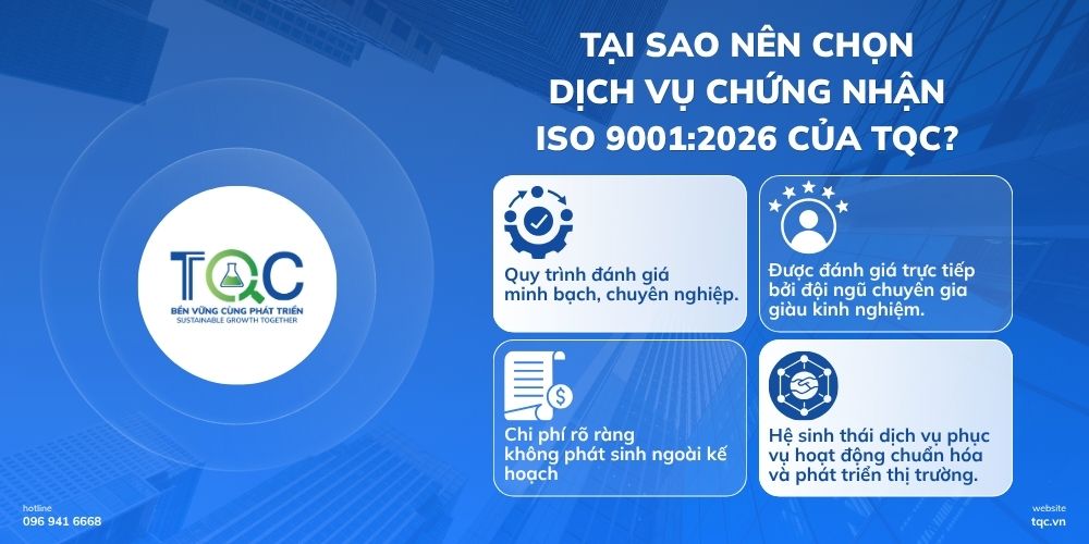 Tại sao nên chọn dịch vụ chứng nhận ISO 9001:2026 của TQC?